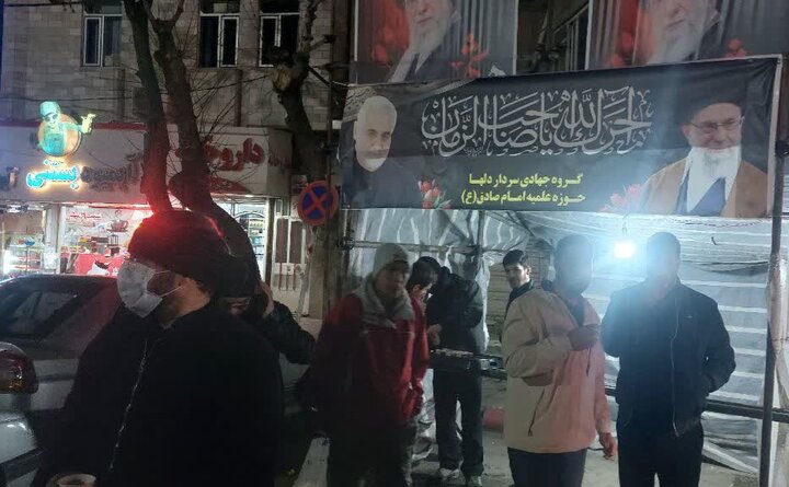 تصاویر/برپایی موکب مدرسه علمیه امام صادق شهرستان قروه