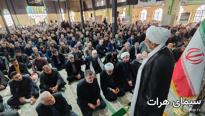 تصاویر/ نماز عید فطر نوروز۱۴۰۵ در شهرستان خاتم