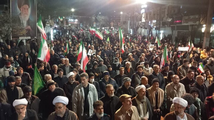 تصاویر / برگزاری تجمع هم‌بستگی و انتقام‌جویی مردم ملایر