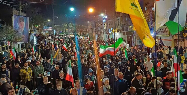 تصاویر / برگزاری تجمع هم‌بستگی و انتقام‌جویی مردم ملایر