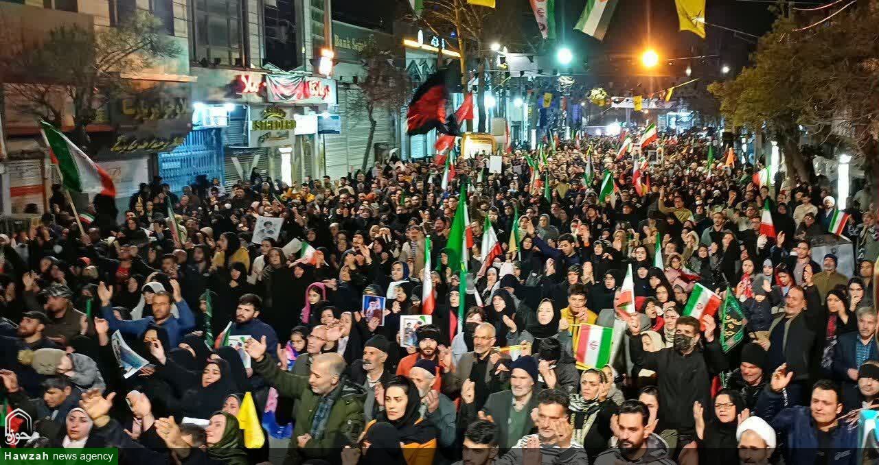 تصاویر / برگزاری تجمع هم‌بستگی و انتقام‌جویی مردم ملایر