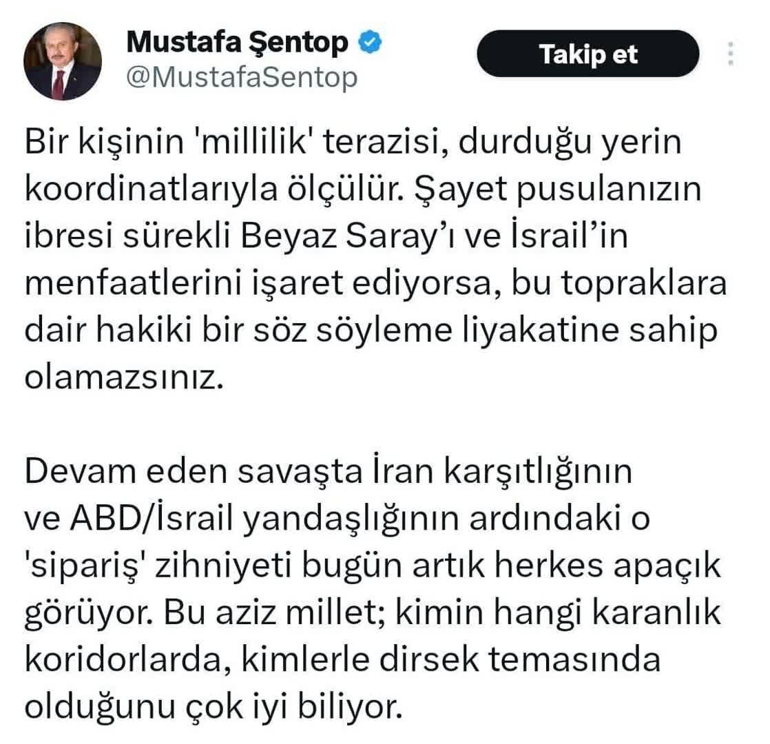 Spika wa Bunge la Uturuki Amekosoa Vikali Baadhi ya Watu Wanao Fungamana na Maslahi ya Marekani na Israel