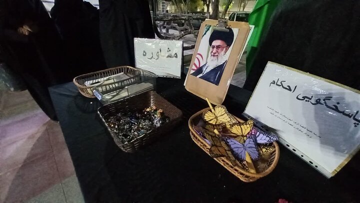تصاویر/ فعالیت موکب فرهنگی مدرسه علمیه فاطمه الزهرا البتول(س) کشکوئیه در تجمعات شبانه