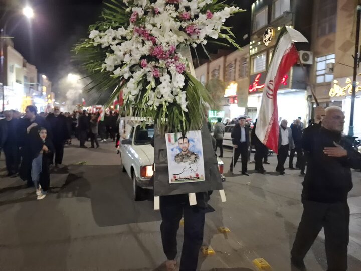 تصاویر/تشییع باشکوه پیکر شهید دفاع مقدس رمضان سرگرد مهندس پیام رجبی درآران وبیدگل