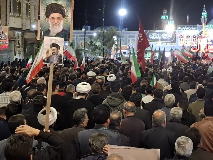 تصاویر/تشییع باشکوه پیکر شهید دفاع مقدس رمضان سرگرد مهندس پیام رجبی درآران وبیدگل