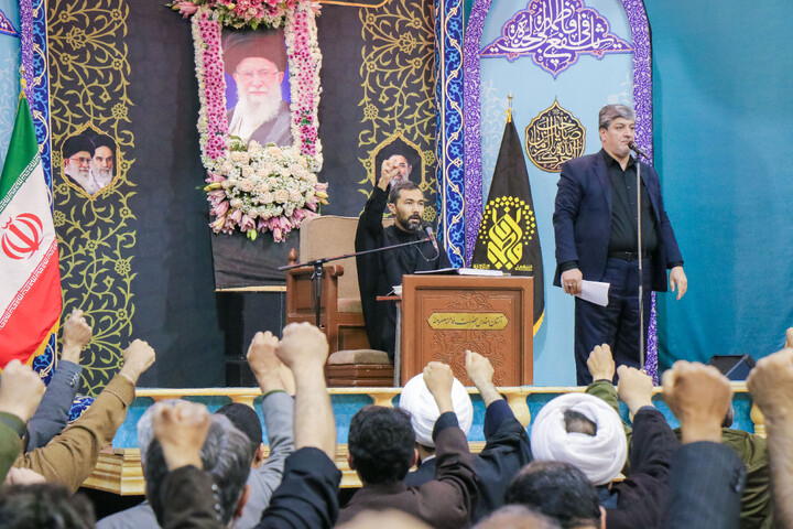 تصاویر/ آئین وداع با پیکر شهدای حمله آمریکایی صهیونی به شهرک پردیسان قم