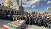 تصاویر/ قم؛ غاصب صیہونی اور امریکی دہشت گردانہ حملوں میں شہید ہونے والے شہداء کی تشییع جنازہ