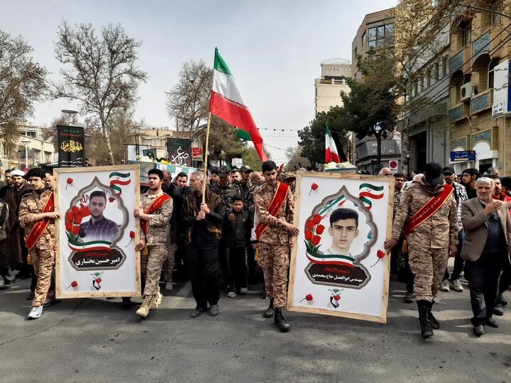 تصاویر/ تشییع پیکر پاک شهدای اقتدار «امیرحسین بختیاری» و «ابوالفضل حاج محمدی» در شاهرود