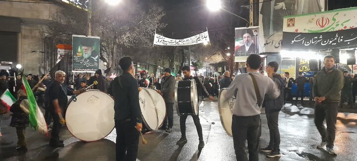 تصاویر/ تجمع شبانه در شهر اسکو