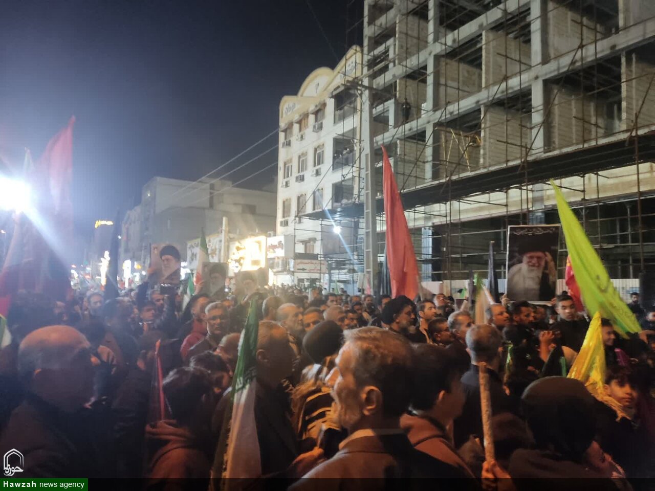 تجمع کنندگان محکومیت جنگ آمریکایی صهیونی عبیه ایران اسلامی در کوی باهنر، صادقیه، ایثار، صد دستگاه، نبوت و طلاب اهوا