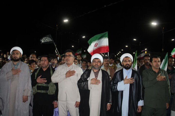 تصاویر/ اجتماع بزرگ بسیجیان شهرستان جازموریان در حمایت از جمهوری اسلامی