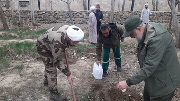 تصاویر / غرس نهال میوه توسط امام جمعه ملایر