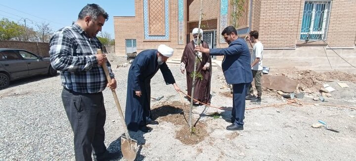 تصاویر/ کاشت دو راس نهال در روز طبیعت توسط امام جمعه شهرستان قرچک