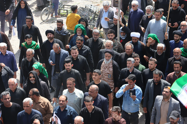 مراسم تشییع شهید پاسدار سید مجتبی فاضلی در روستای جسانیه