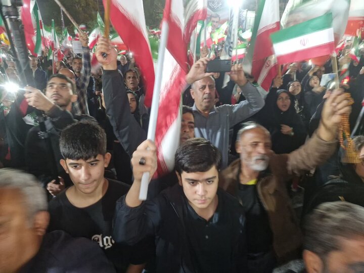 تصاویر/ مراسم چهلمین روز شهادت دانش آموزان مدرسه میناب در شهرستان جم