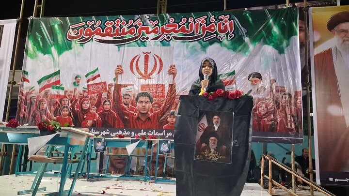 تصاویر/ مراسم چهلمین روز شهادت دانش آموزان مدرسه میناب در شهرستان جم