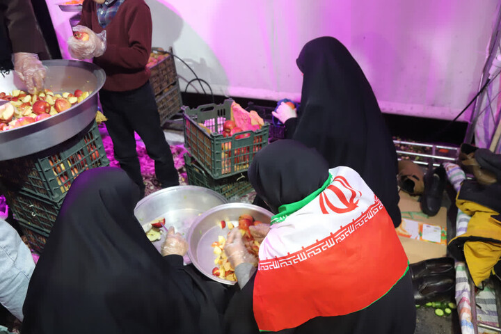 تصاویر / برپایی موکب شجره طیبه در کنار حماسه آفرینی های مردم