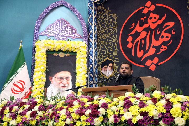 تصاویر/ مراسم اربعین رهبر شهید انقلاب در حرم مطهر بانوی کرامت