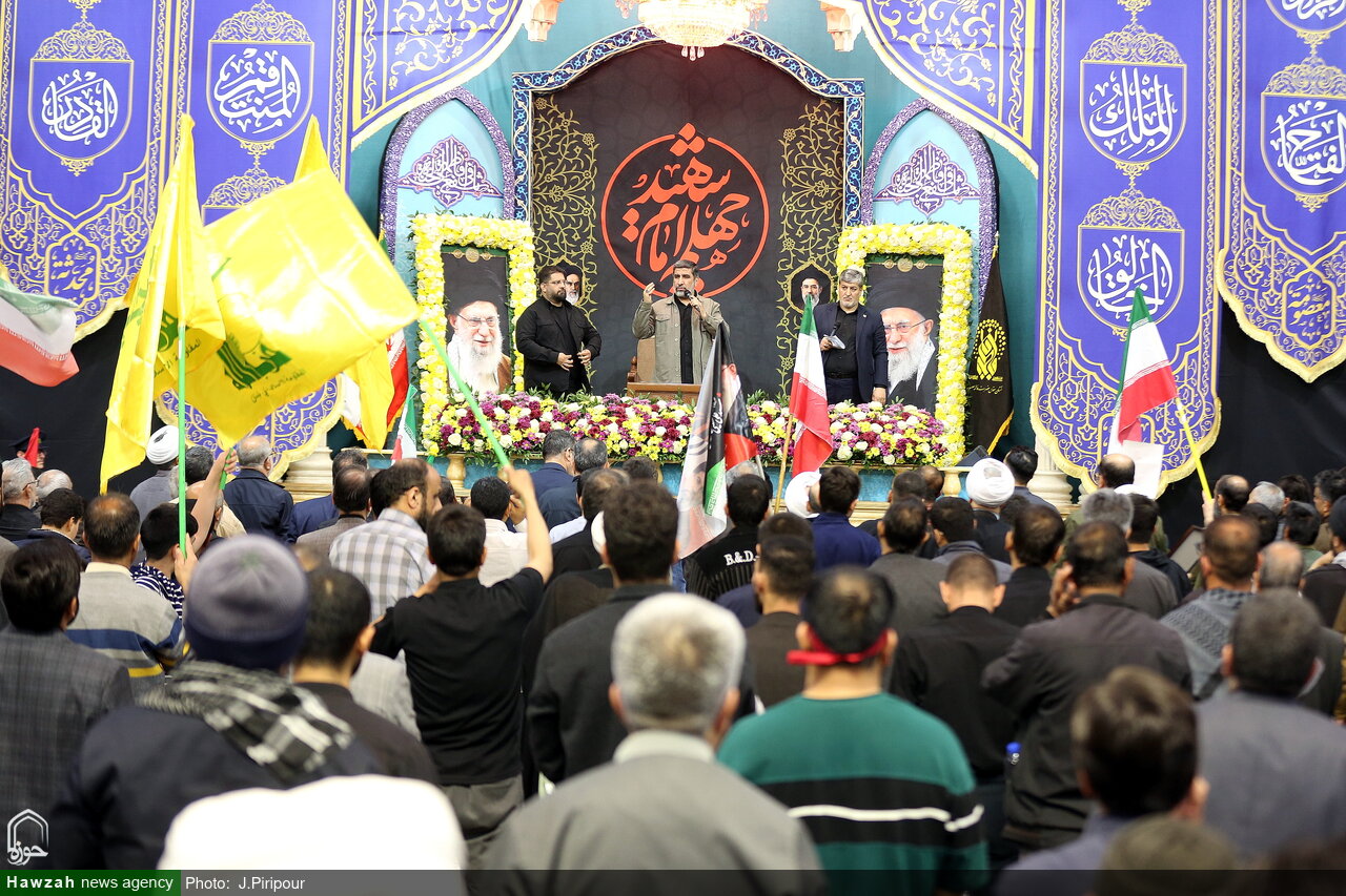 بزرگداشت اربعین شهادت حضرت امام خامنه‌ای در قم + فیلم و عکس
