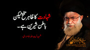 ویڈیو/ شہادت کا ظاہر تلخ لیکن باطن شیرین ہے، شہید آیت اللہ خامنہ ای
