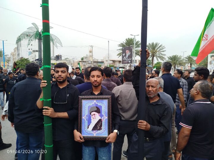 تصاویر/ مراسم بزرگداشت چهلمین روز شهادت قائد امت اسلامی در شهر قشم