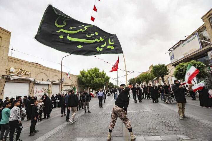 تصاویر/ تصاویر هوایی نخل‌برداری یزدی‌ها در اربعین قائد امت