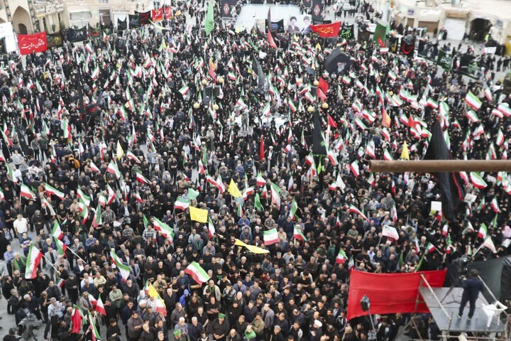 تصاویر/ تصاویر هوایی نخل‌برداری یزدی‌ها در اربعین قائد امت