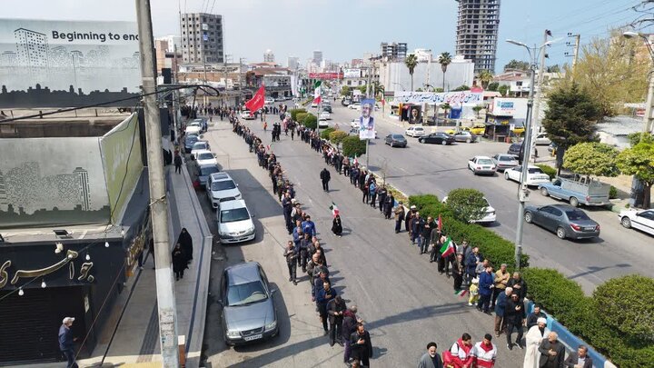 تصاویر| دسته روی اربعین شهادت رهبر انقلاب در محمودآباد