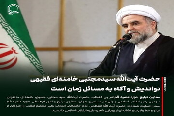 عکس نوشت| حضرت آیت‌الله سیدمجتبی خامنه‌ای فقیهی نواندیش و آگاه به مسائل زمان است