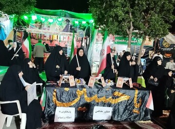 تصاویر/ برگزاری برنامه‌های فرهنگی و خدماتی بانوان مبلغ در موکب‌های شبانه برازجان