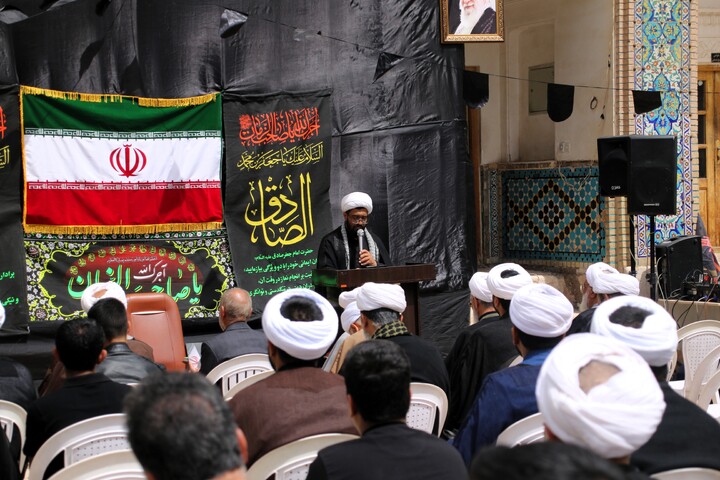 تصاویر/ دسته عزاداری روحانیون کرمانی در شهادت امام صادق(ع)