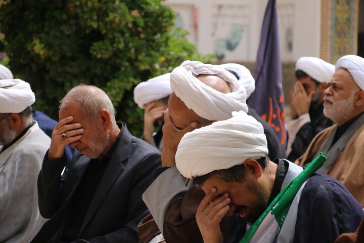 تصاویر/ دسته عزاداری روحانیون کرمانی در شهادت امام صادق(ع)