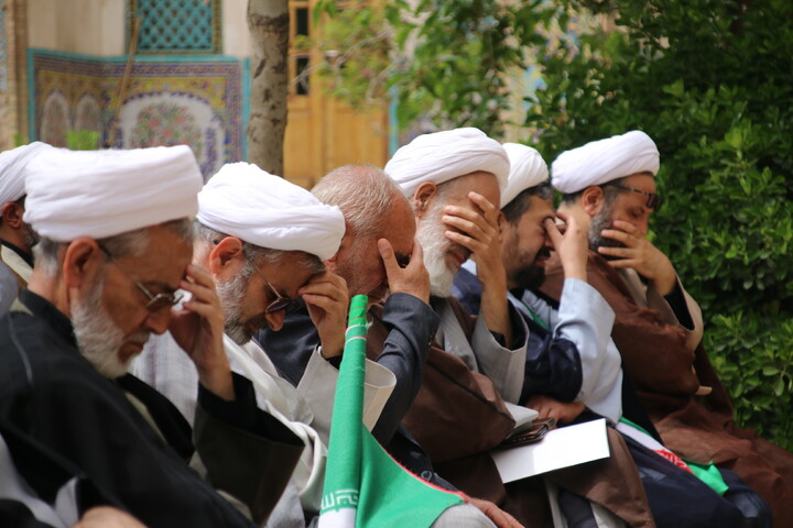 تصاویر/ دسته عزاداری روحانیون کرمانی در شهادت امام صادق(ع)