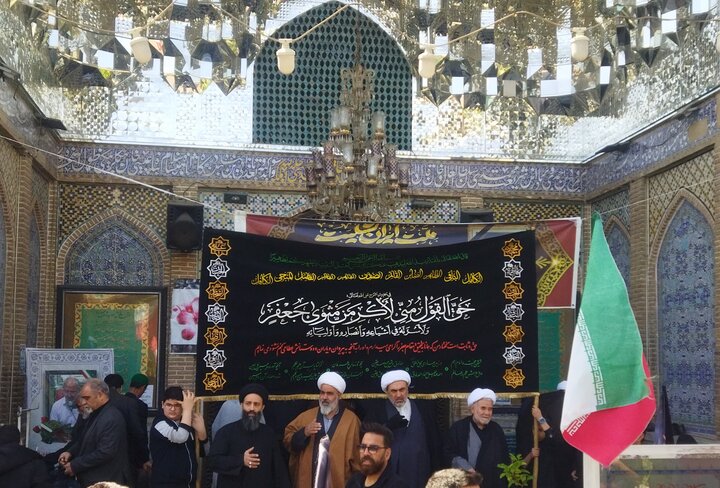 تصاویر/ دسته سوگواری حوزویان و اهالی مسجد آیت الله غروی(ره) در آستان مقدس امامزاده سید اسماعیل(ع)