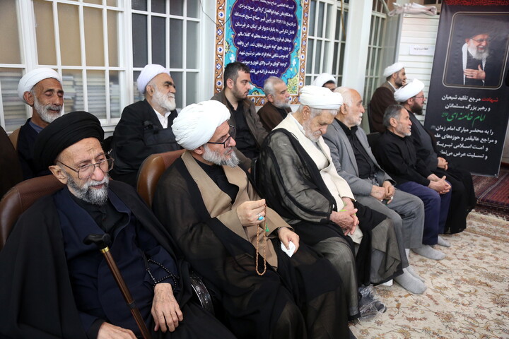 تصاویر/ مراسم شهادت امام جعفر صادق(ع) در بیت آیت الله العظمی فاضل لنکرانی (ره)
