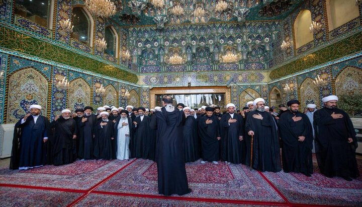 دسته عزاداری طلاب حوزه علمیه کربلا در شهادت امام صادق (علیه السلام)