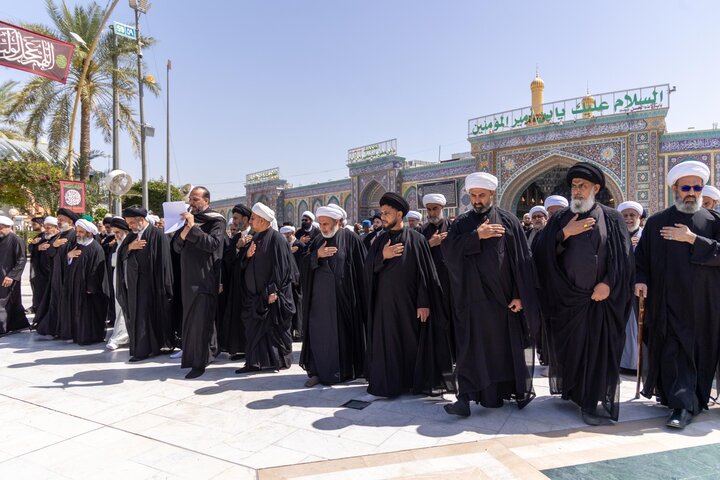 دسته عزاداری طلاب حوزه علمیه کربلا در شهادت امام صادق (علیه السلام)