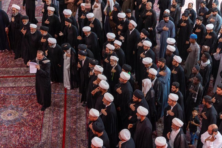 دسته عزاداری طلاب حوزه علمیه کربلا در شهادت امام صادق (علیه السلام)