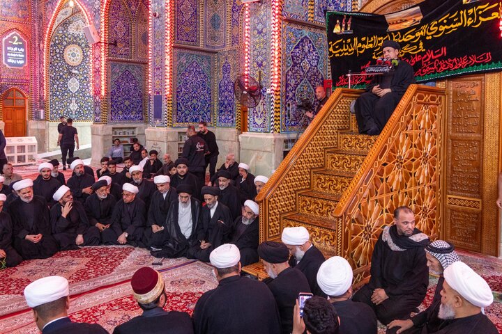 دسته عزاداری طلاب حوزه علمیه کربلا در شهادت امام صادق (علیه السلام)