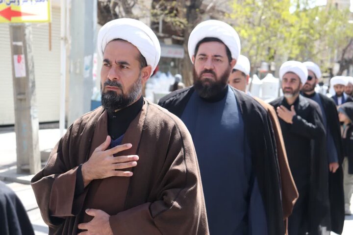تصاویر/ دسته عزاداری علما و روحانیون ارومیه در سالروز شهادت امام صادق علیه‌السلام