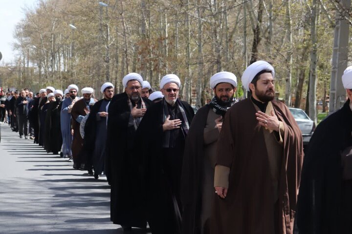 تصاویر/ دسته عزاداری علما و روحانیون ارومیه در سالروز شهادت امام صادق علیه‌السلام