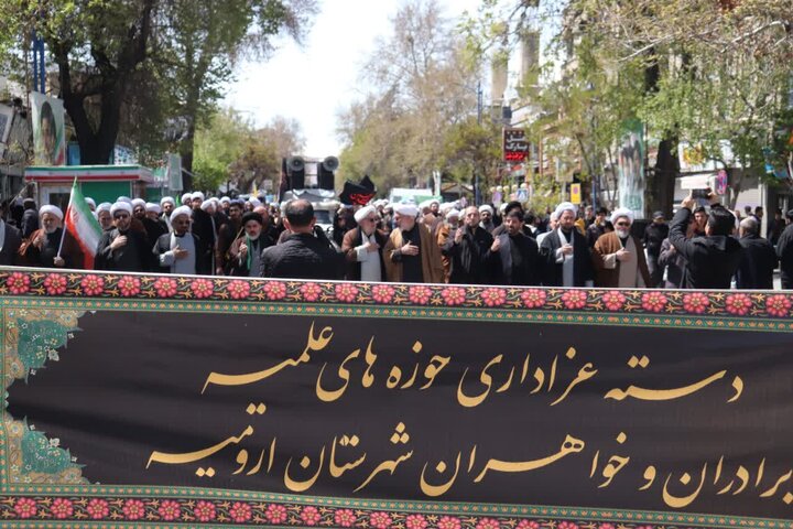 تصاویر/ دسته عزاداری علما و روحانیون ارومیه در سالروز شهادت امام صادق علیه‌السلام