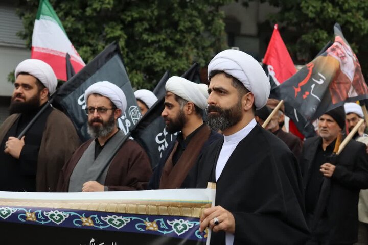 تصاویر/ دسته عزاداری طلاب و روحانیون شهرستان بابل برای شهادت امام صادق (ع)