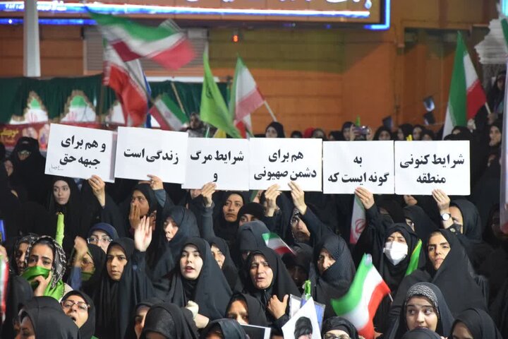 فیلم/چهل و ششمین تجمع مردمی شهرستان آران وبیدگل در میدان سردارسلیمانی
