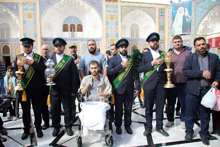 زیارت حرم بانوی کرامت با دودست و دوپایی که برای اسلام فدا شد