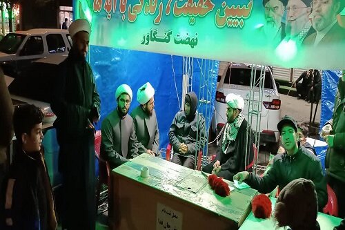 خدمت رسانی موکب مدرسه علمیه کنگاور در «نحن منتقمون»+ عکس