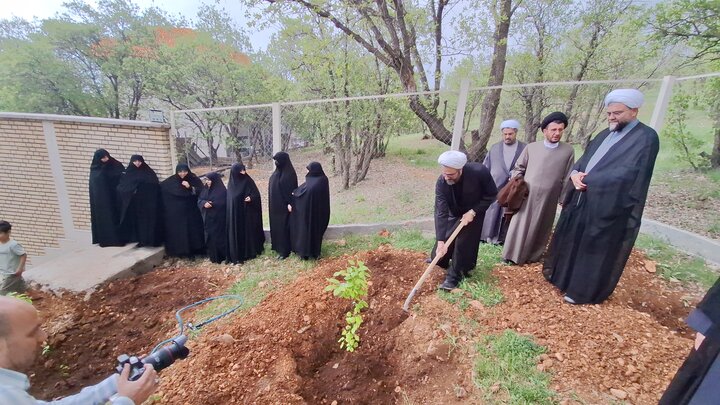 تصاویر| ادای احترام به رهبر شهید در یاسوج؛ غرس نهال توسط حجت‌الاسلام والمسلمین علیزاده در بدو ورود به کهگیلویه و بویراحمد