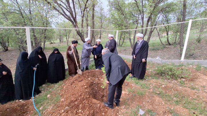 تصاویر| ادای احترام به رهبر شهید در یاسوج؛ غرس نهال توسط حجت‌الاسلام والمسلمین علیزاده در بدو ورود به کهگیلویه و بویراحمد
