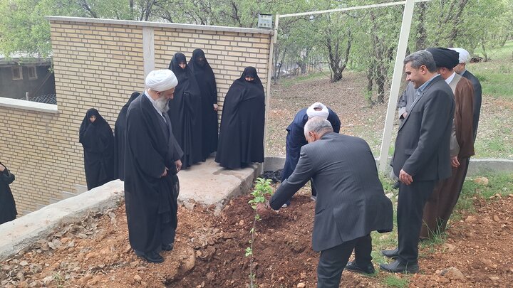 تصاویر| ادای احترام به رهبر شهید در یاسوج؛ غرس نهال توسط حجت‌الاسلام والمسلمین علیزاده در بدو ورود به کهگیلویه و بویراحمد