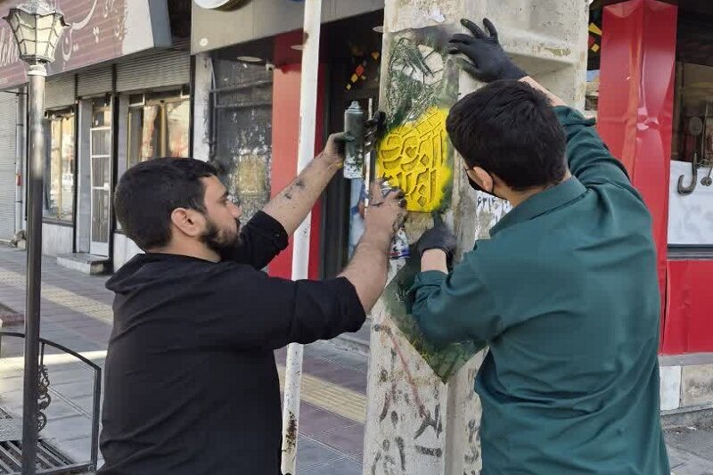 برپایی موکب و جهاد تبیین با حضور طلاب شهرستان صحنه+تصاویر